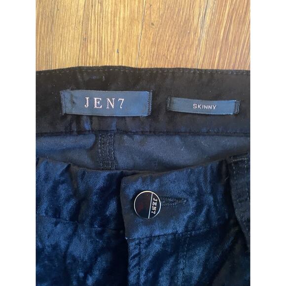 Jen7 by 7 for All Mankind Women's Velvet Skinny Jeans Black Size 12 Holidays - Picture 3 of 6